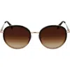 Longchamp Roseau 52mm Gradient Round Sunglasses In Gold/gradient Brown