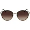 Longchamp Roseau 52mm Gradient Round Sunglasses In Gold/gradient Green