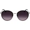 Longchamp Roseau 52mm Gradient Round Sunglasses In Silver/gradient Blue