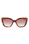 Longchamp Roseau 53mm Gradient Rectangle Sunglasses