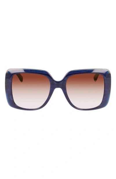 Longchamp Roseau 53mm Gradient Square Sunglasses In Blue