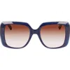 Longchamp Roseau 53mm Gradient Square Sunglasses In Brown