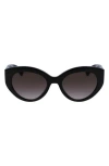 Longchamp Roseau 54mm Gradient Cat Eye Sunglasses In Black
