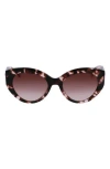 Longchamp Roseau 54mm Gradient Cat Eye Sunglasses In Brown
