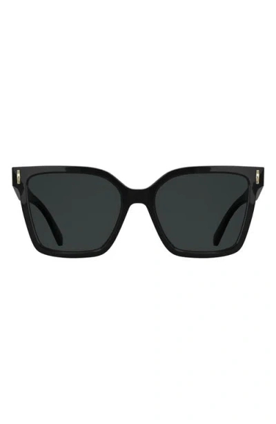 Longchamp Roseau 55mm Modified Rectangular Sunglasses In Black