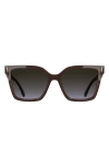 Longchamp Roseau 55mm Modified Rectangular Sunglasses In Brown