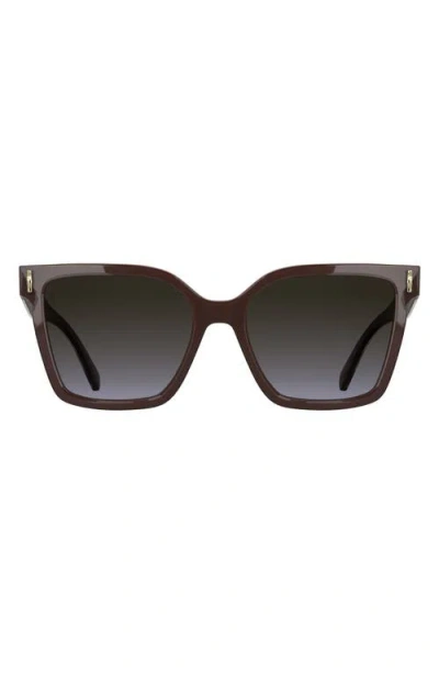 Longchamp Roseau 55mm Modified Rectangular Sunglasses In Brown
