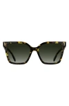 Longchamp Roseau 55mm Modified Rectangular Sunglasses In Green