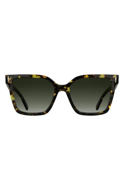 Longchamp Roseau 55mm Modified Rectangular Sunglasses In Green