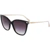Longchamp Roseau 55mm Rectangular Sunglasses In Black