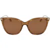 Longchamp Roseau 55mm Rectangular Sunglasses In Striped Brown