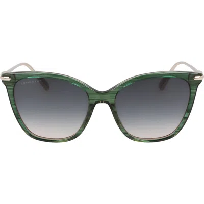 Longchamp Roseau 55mm Rectangular Sunglasses In Striped Green