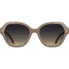 Longchamp Roseau 56mm Gradient Modified Rectangular Sunglasses In Brown