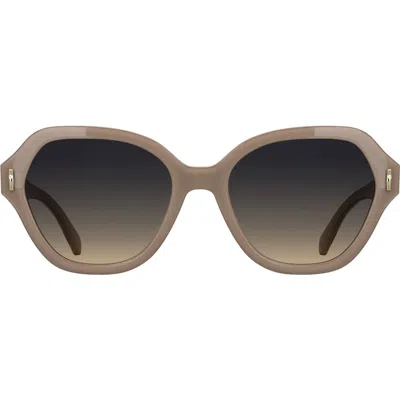Longchamp Roseau 56mm Gradient Modified Rectangular Sunglasses In Brown