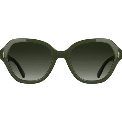 Longchamp Roseau 56mm Gradient Modified Rectangular Sunglasses In Green