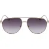 Longchamp Roseau 57mm Gradient Aviator Sunglasses In Gold