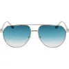 Longchamp Metal-frame Gradient Sunglasses In Gold/gradient Petrol