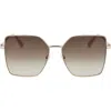 Longchamp Roseau 57mm Gradient Butterfly Sunglasses In Gold