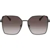 Longchamp Roseau 57mm Gradient Butterfly Sunglasses In Black