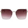 Longchamp Roseau 57mm Gradient Butterfly Sunglasses In Gold/gradient Brown