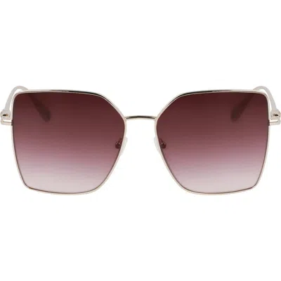 Longchamp Roseau 57mm Gradient Butterfly Sunglasses In Gold