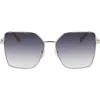 Longchamp Roseau 57mm Gradient Butterfly Sunglasses In Gold/gradient Smoke
