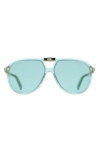 Longchamp Roseau 58mm Aviator Sunglasses In Blue