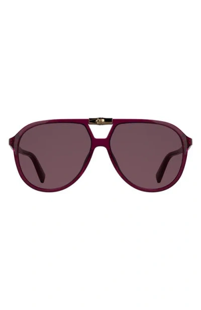 Longchamp Roseau 58mm Aviator Sunglasses In Burgundy