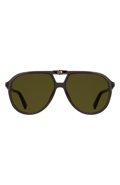 Longchamp Roseau 58mm Aviator Sunglasses In Green
