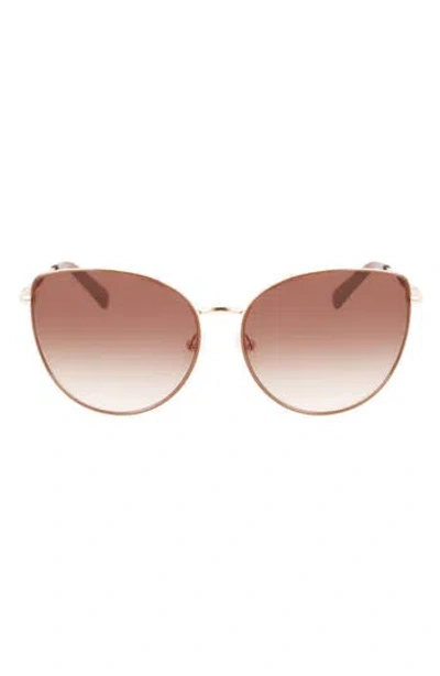 Longchamp Roseau 60mm Cat Eye Sunglasses In Brown