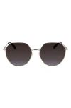 Longchamp Roseau 60mm Gradient Round Sunglasses In Metallic