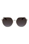 Longchamp Roseau 60mm Gradient Round Sunglasses In Gold/brown
