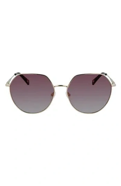 Longchamp Roseau 60mm Gradient Round Sunglasses In Gray