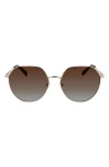 Longchamp Roseau 60mm Gradient Round Sunglasses In Metallic