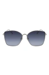 Longchamp Roseau 60mm Gradient Square Sunglasses In Gold/ Smoke