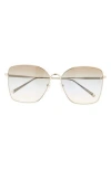 Longchamp Roseau 60mm Gradient Square Sunglasses In Gold/green/azure
