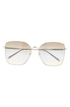 Longchamp Roseau 60mm Gradient Square Sunglasses In Gold/green/azure