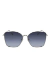 Longchamp Roseau 60mm Gradient Square Sunglasses In Metallic