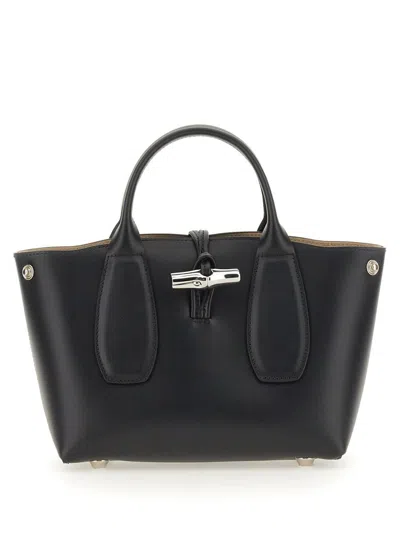 Longchamp Le Roseau Xs Leather Handbag In Black