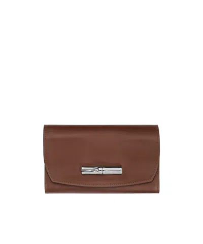 Longchamp Roseau Bamboo Buckle Wallet In Gray