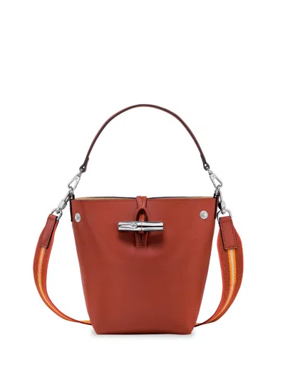 Longchamp Bucket Bag Xs Roseau In Mahogany