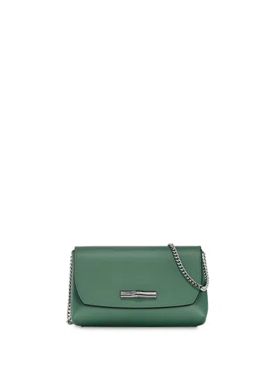 Longchamp `roseau Box` Small Clutch Bag In Green
