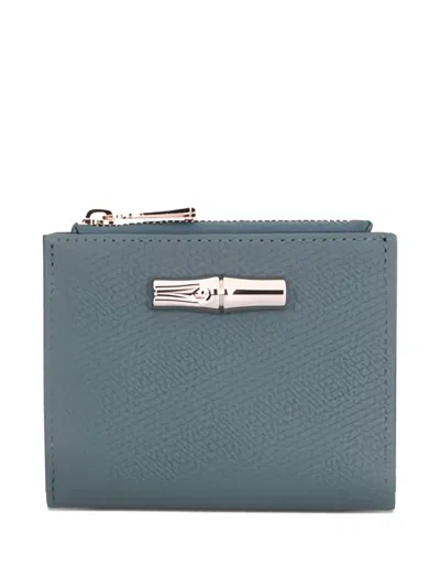 Longchamp Roseau Compact Wallet In Blue