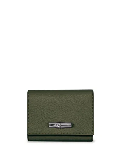 Longchamp `roseau Essential` Wallet In Green