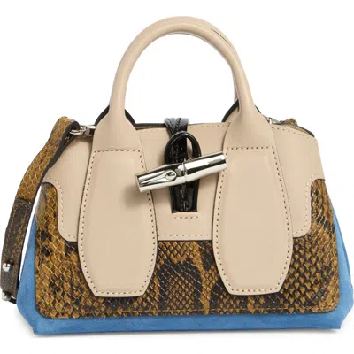 Longchamp Roseau Extra Small Satchel In Blue