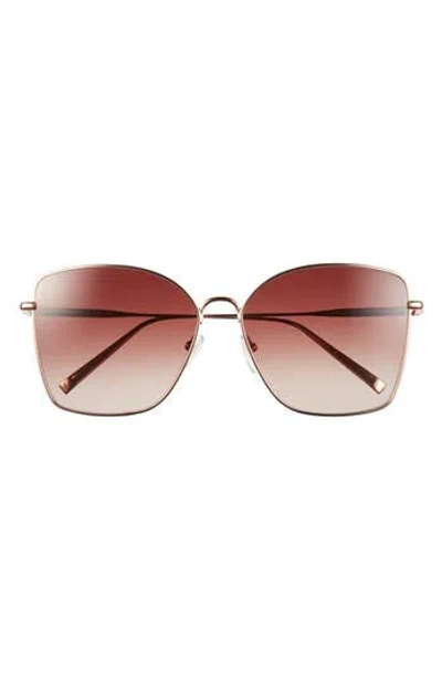 Longchamp Roseau Gradient Square Sunglasses In Burgundy
