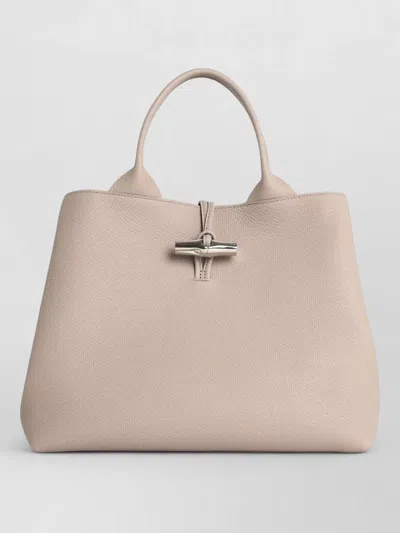 Longchamp Roseau L Handle Leather Tote Bag In Neutral