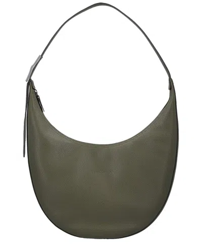 Longchamp Roseau Large Leather Shoulder Bag In Green