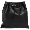 Longchamp Roseau Leather Drawstring Backpack In Black