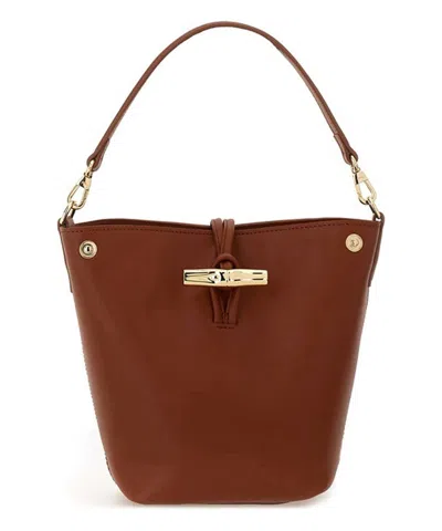 Longchamp Roseau Mini Bucket Bag In Brown